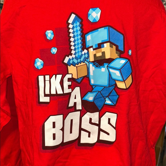 Red 'Like A Boss' Minecraft Graphic Sweatshirt - Picture 2 of 5